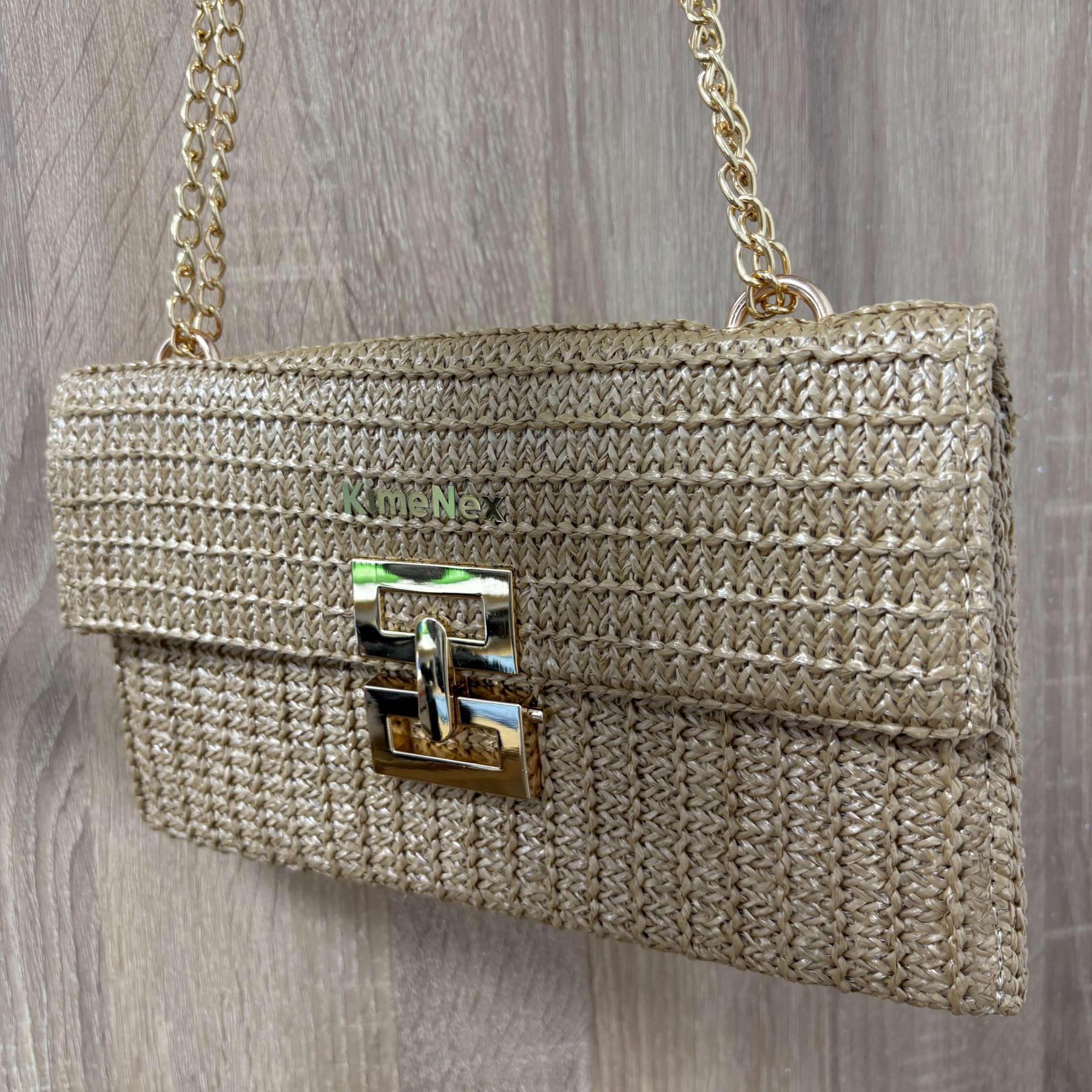 Boho Chic Straw Clutch Purse for Women – Summer Beach Handbag