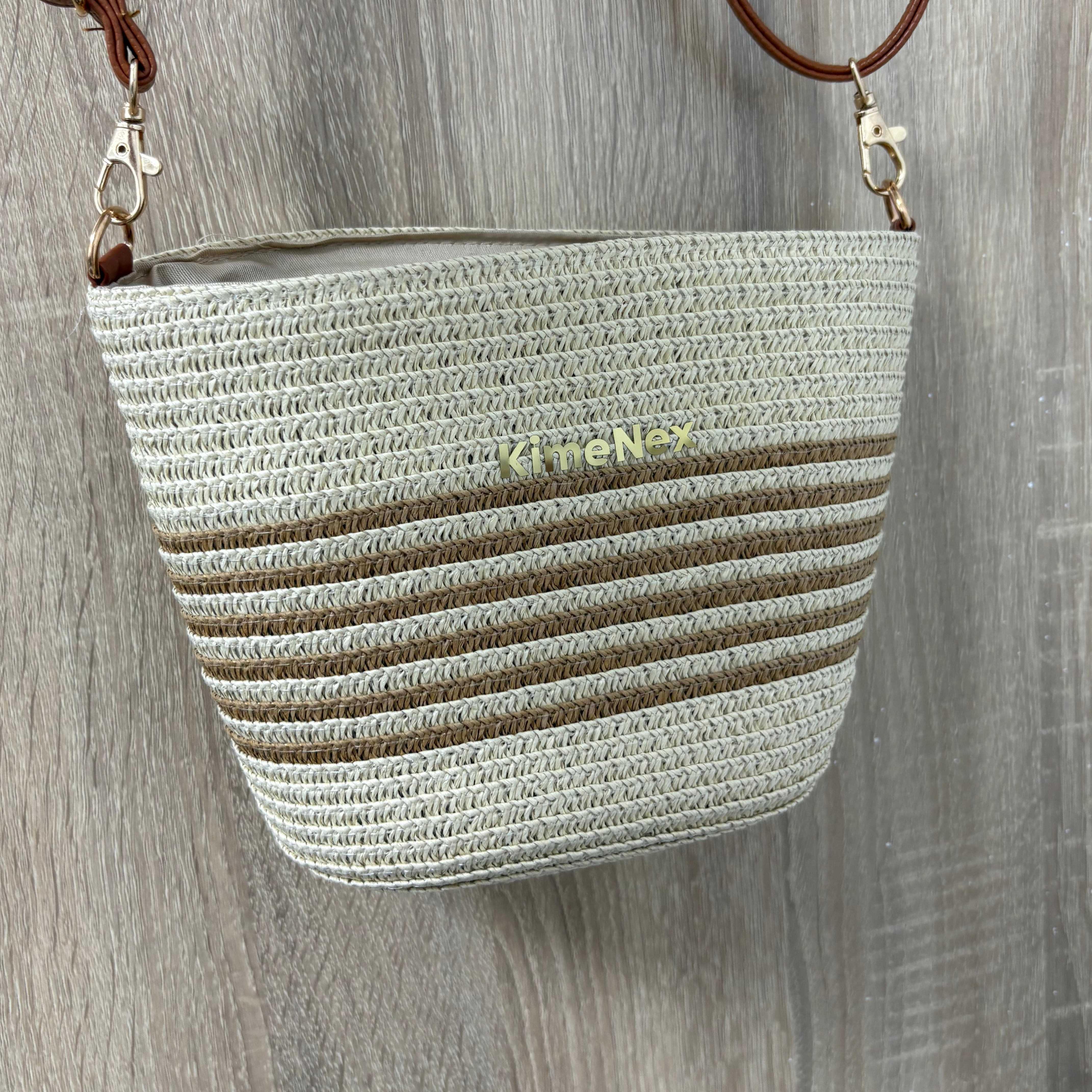 Handwoven Straw Tote Bag for Women – Summer Beach Shoulder Bag