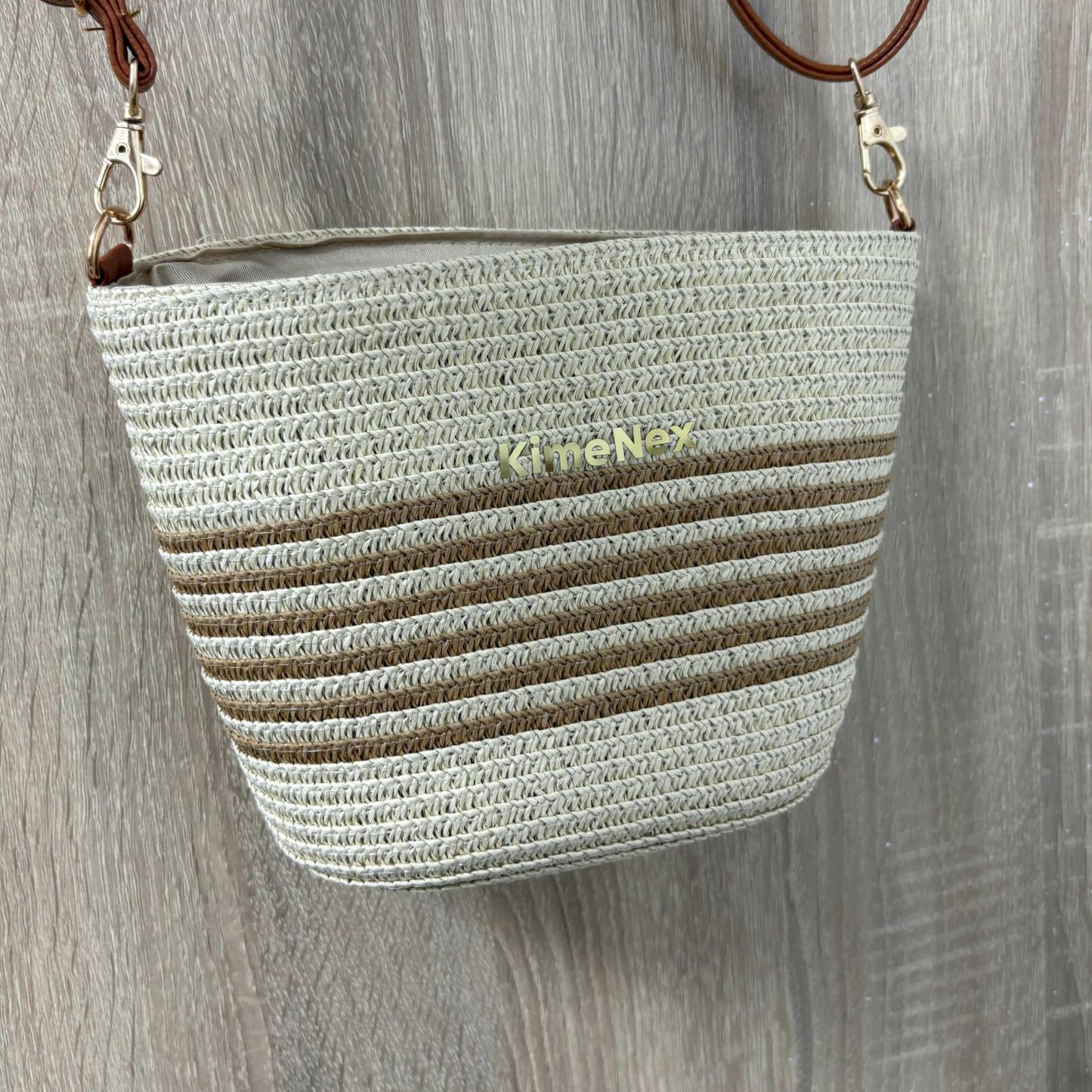 Handwoven Straw Tote Bag for Women – Summer Beach Shoulder Bag