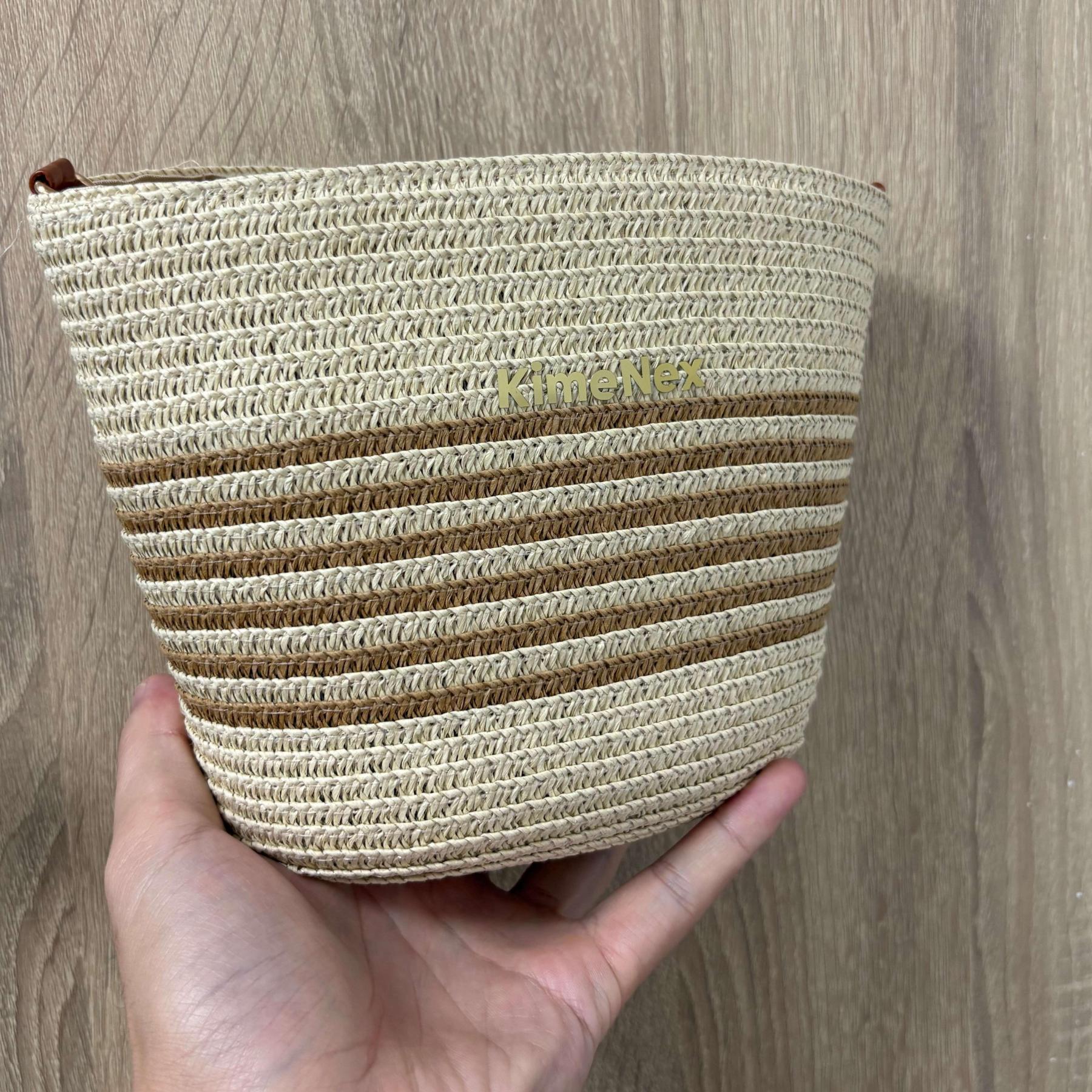 Handwoven Straw Tote Bag for Women – Summer Beach Shoulder Bag