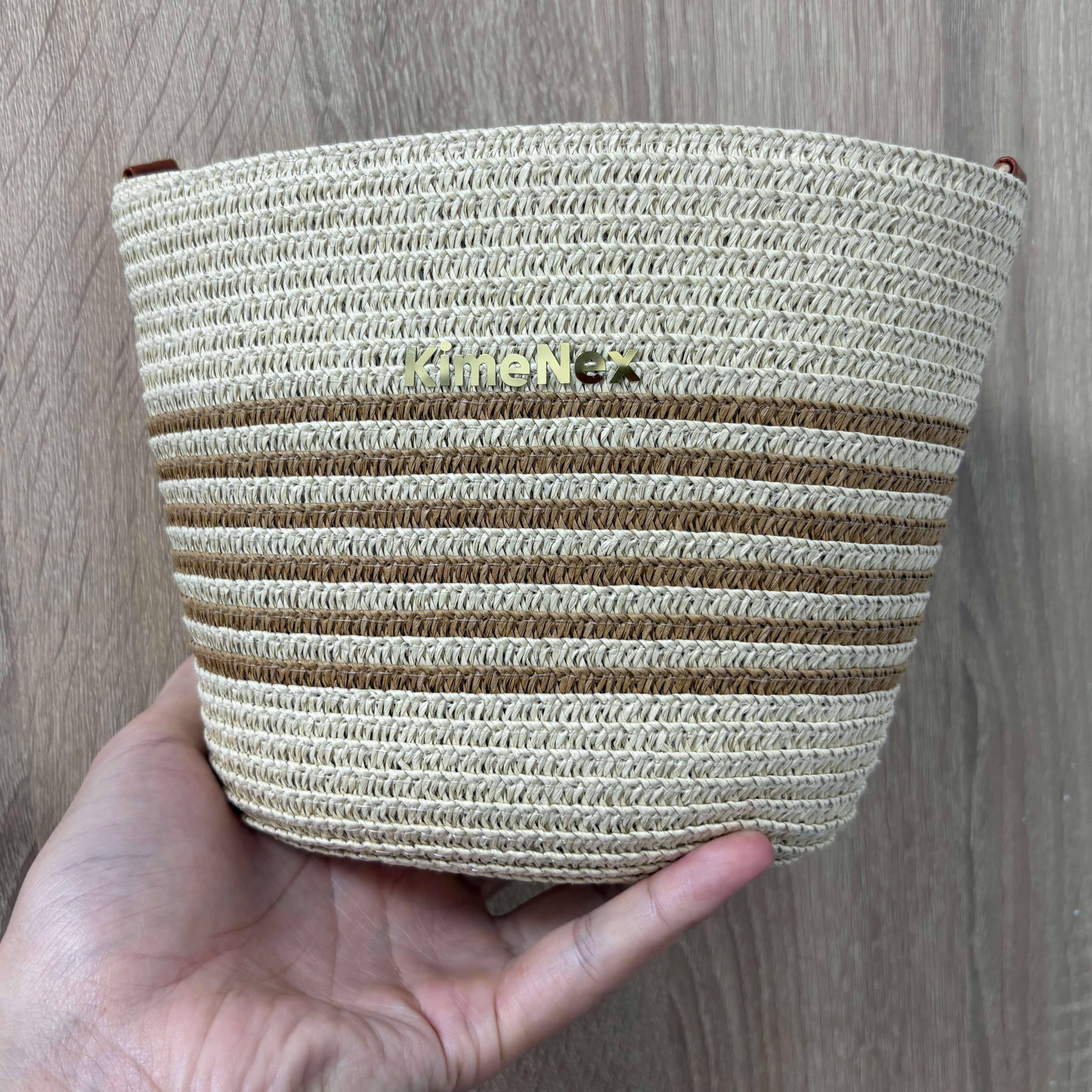 Handwoven Straw Tote Bag for Women – Summer Beach Shoulder Bag