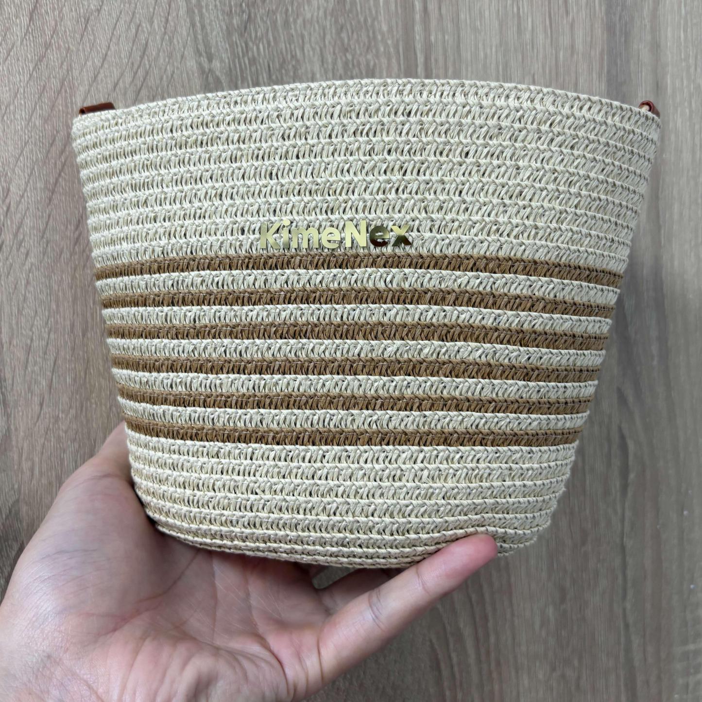 Handwoven Straw Tote Bag for Women – Summer Beach Shoulder Bag