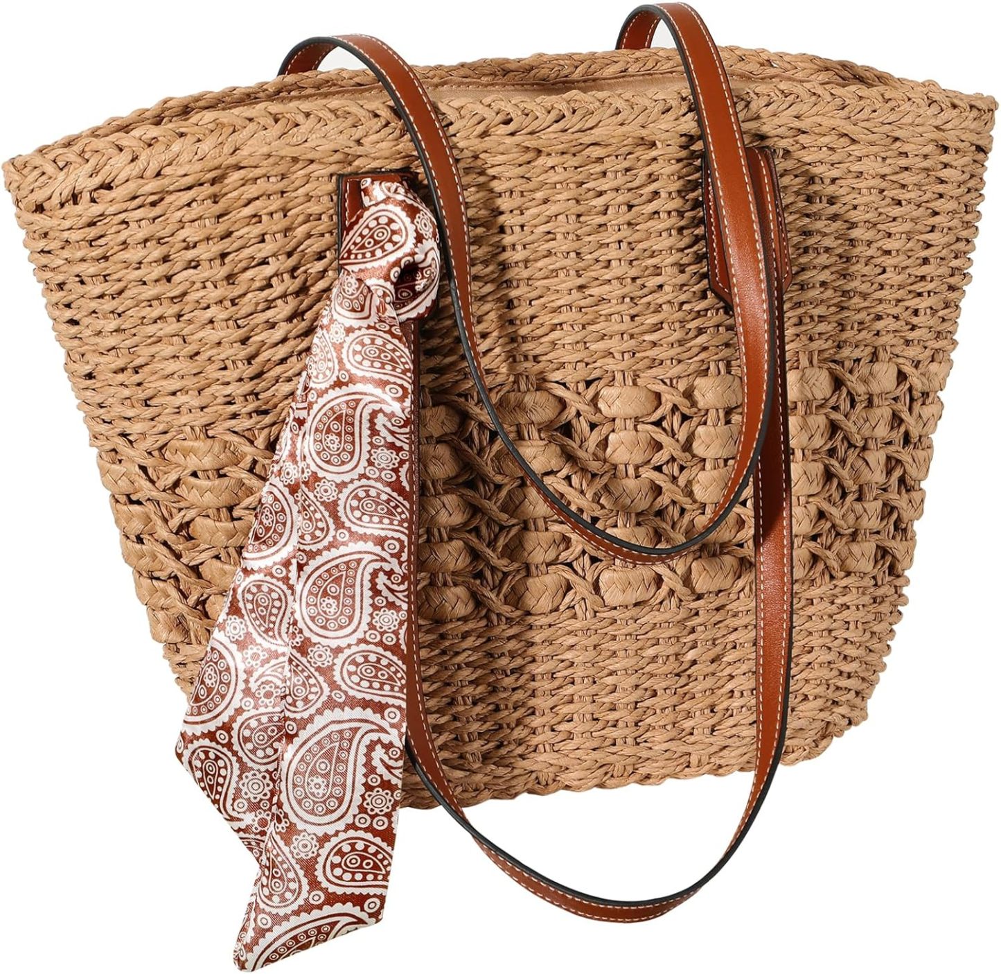 Woven Straw Beach Tote Bag Shoulder Handbags for Women