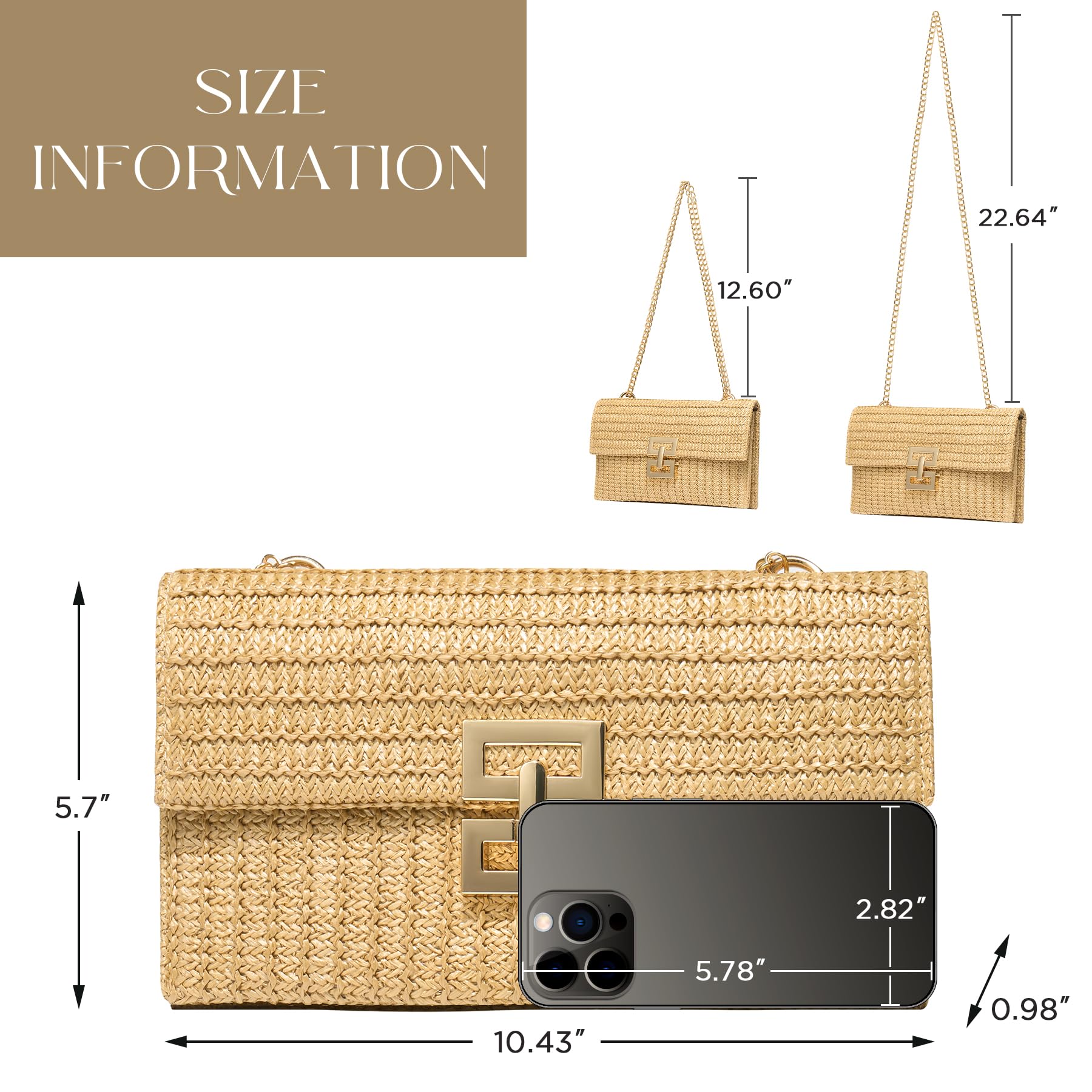 Boho Chic Straw Clutch Purse for Women – Summer Beach Handbag