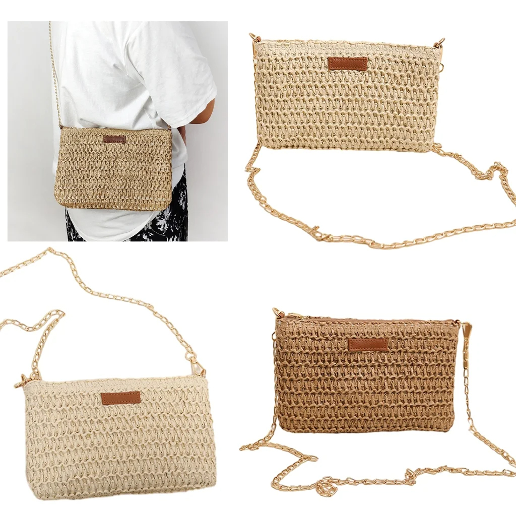 Handwoven Straw Tote & Crossbody Bag – Eco-Friendly 2-in-1 Summer Handbag