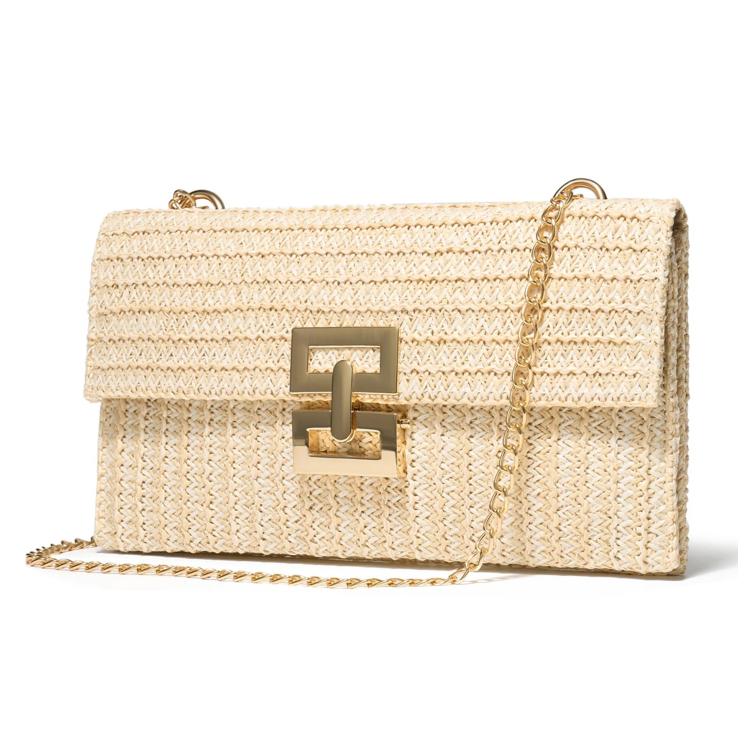 Boho Chic Straw Clutch Purse for Women – Summer Beach Handbag