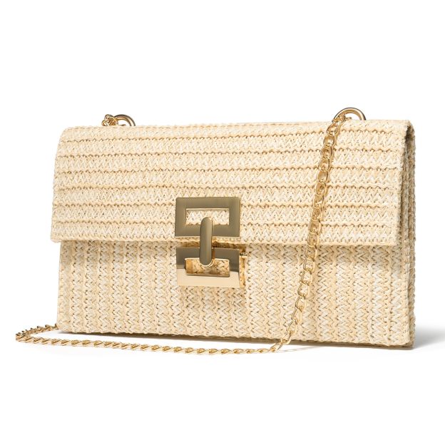 Boho Chic Straw Clutch Purse for Women – Summer Beach Handbag