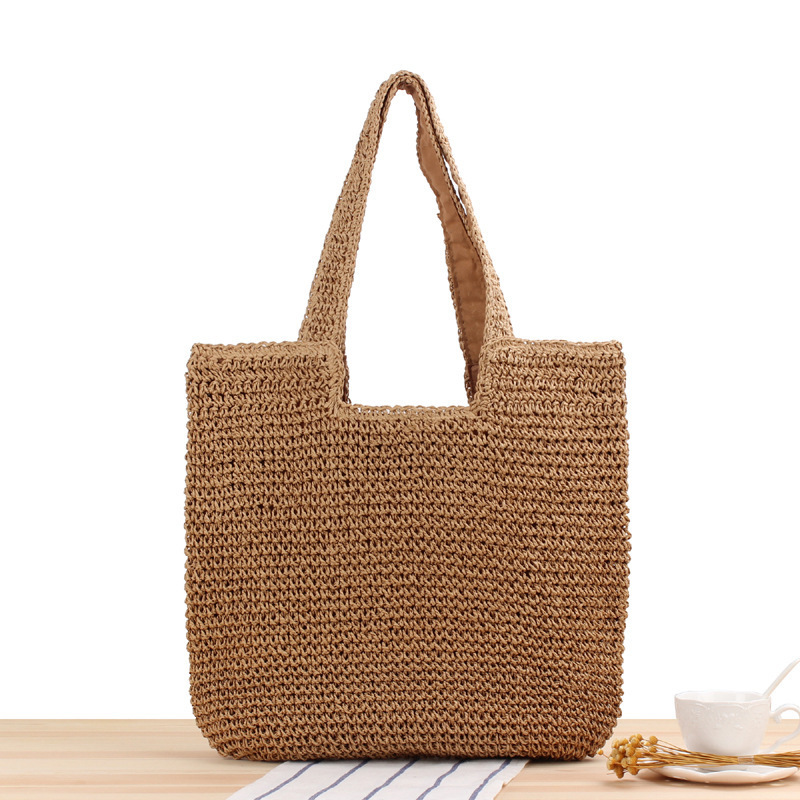 Large Beach Bag Woven Straw Tote Bags Shopping Travel Bag for Women
