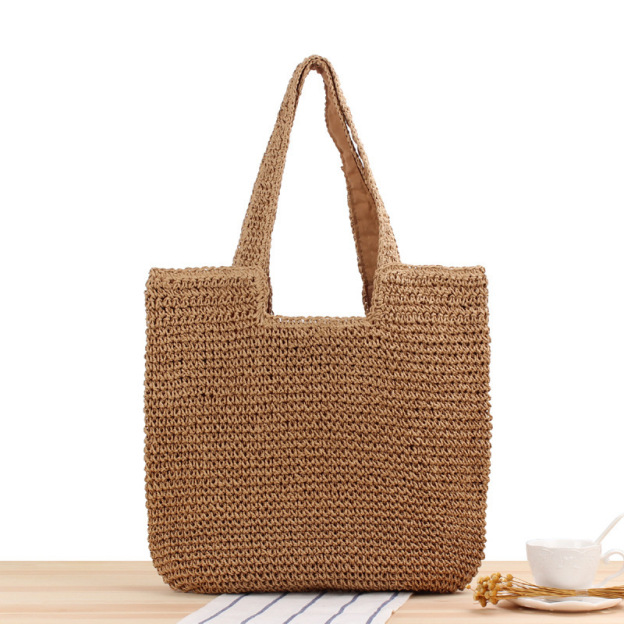 Large Beach Bag Woven Straw Tote Bags Shopping Travel Bag for Women