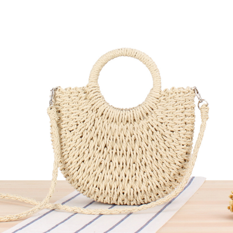 Womens Straw Beach Bag Woven Crossbody Shoulder Bags Top Handle Satchel Handbag Purse for Summer