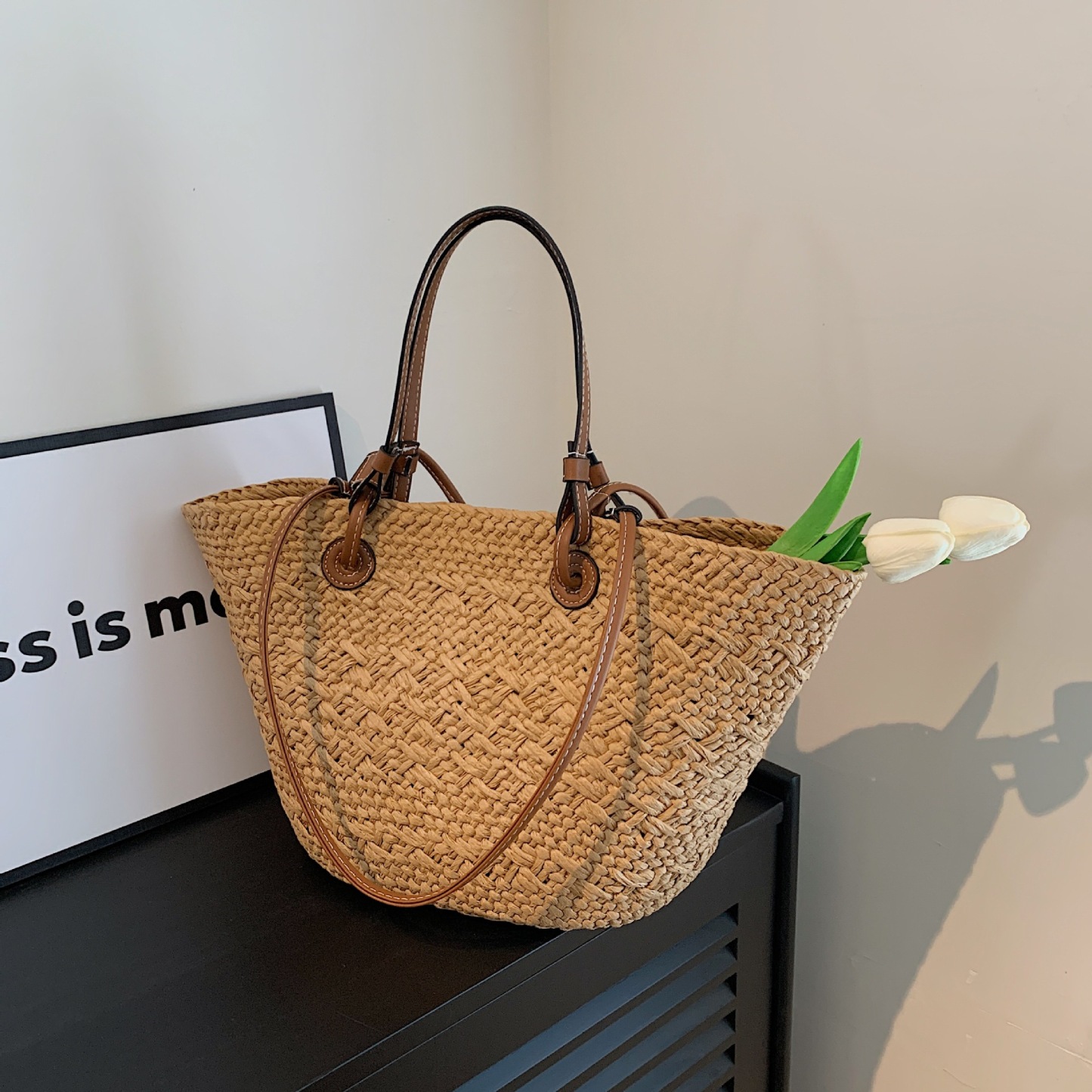 Women Woven Tote Bag Fashion Straw Bag