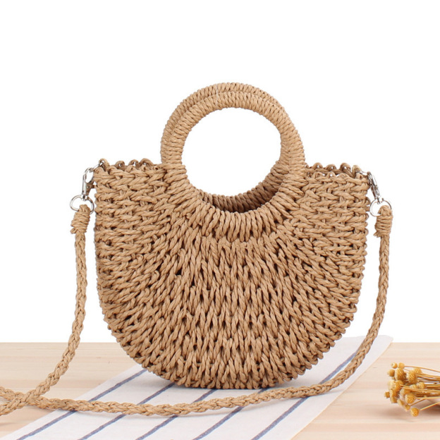 Womens Straw Beach Bag Woven Crossbody Shoulder Bags Top Handle Satchel Handbag Purse for Summer