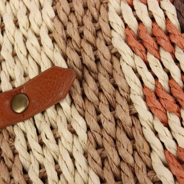 Handwoven Straw Tote Bag with Leather Handles