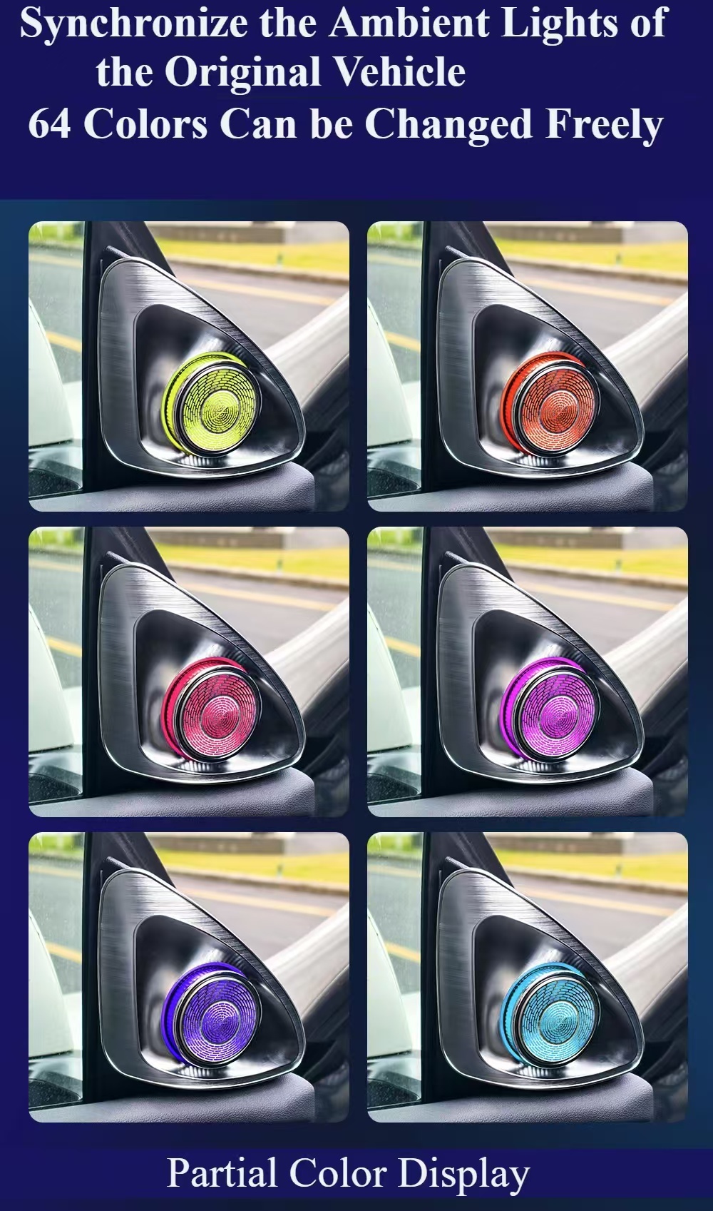 2025 New Model! Compatible with Tesla Y/3  4D Rotating Perpetual Motion LED Ambient Sound Device Debut