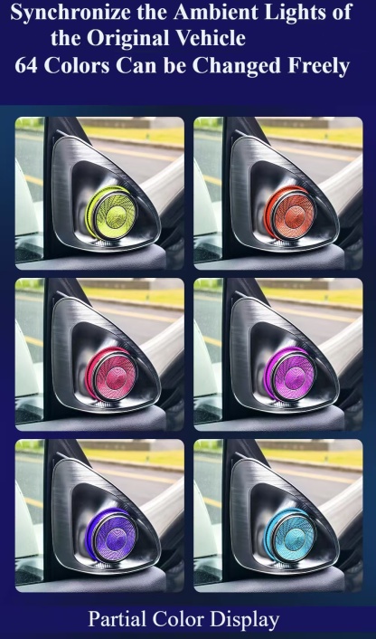 2025 New Model! Compatible with Tesla Y/3  4D Rotating Perpetual Motion LED Ambient Sound Device Debut