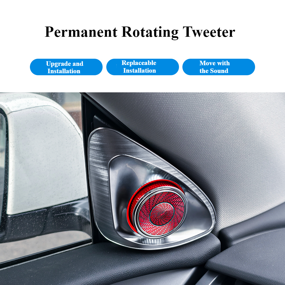 2025 New Model! Compatible with Tesla Y/3  4D Rotating Perpetual Motion LED Ambient Sound Device Debut