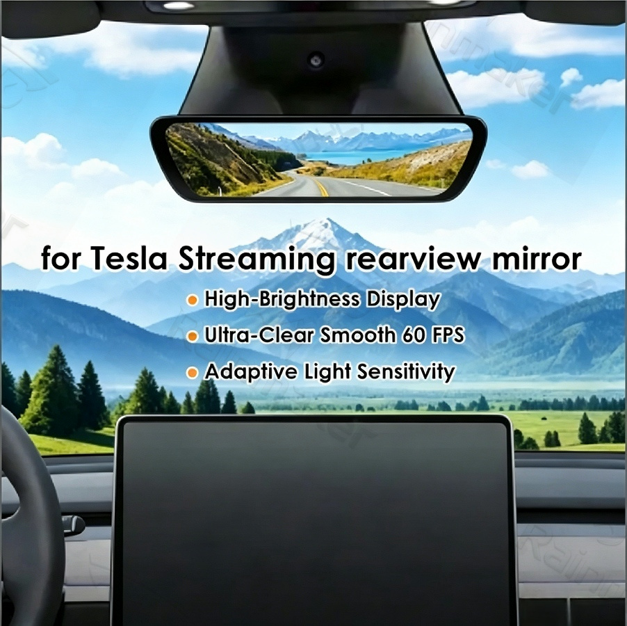 New For Tesla Stream Media Rearview Mirror 9.35 Inch Digital Streaming Mirror Dashcam with Night Vision for Model 3 Y Y Juniper