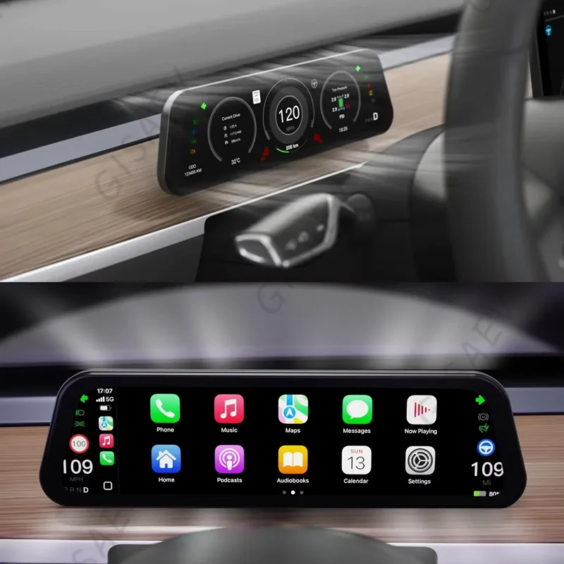 2025 GISAEV New Futhope Physical Control Multi-function Button For Tesla model 3 model Y highland 2021-2024 Rotating LCD Display