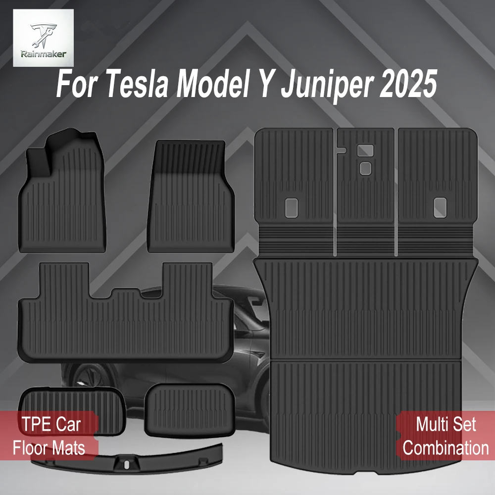 For Tesla New Model Y Juniper Premium/Performance 2025+ TPE Floor Mats Luggage Mat Wear-resistant Foot Pads ModelY Trunk Mats