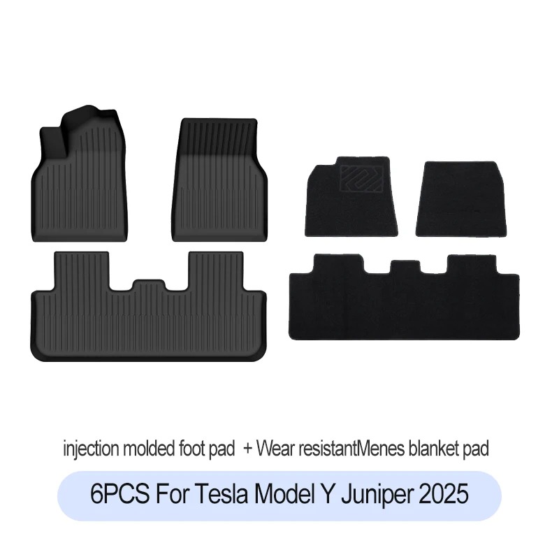 For Tesla New Model Y Juniper Premium/Performance 2025+ TPE Floor Mats Luggage Mat Wear-resistant Foot Pads ModelY Trunk Mats