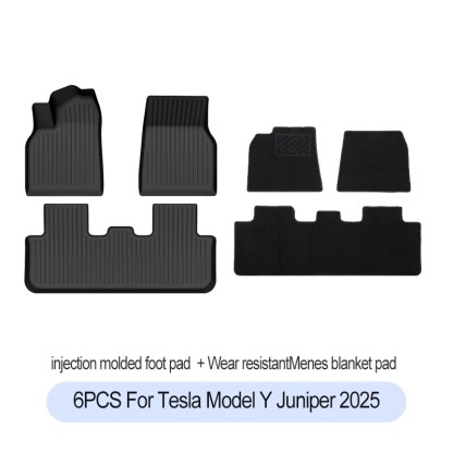 For Tesla New Model Y Juniper Premium/Performance 2025+ TPE Floor Mats Luggage Mat Wear-resistant Foot Pads ModelY Trunk Mats
