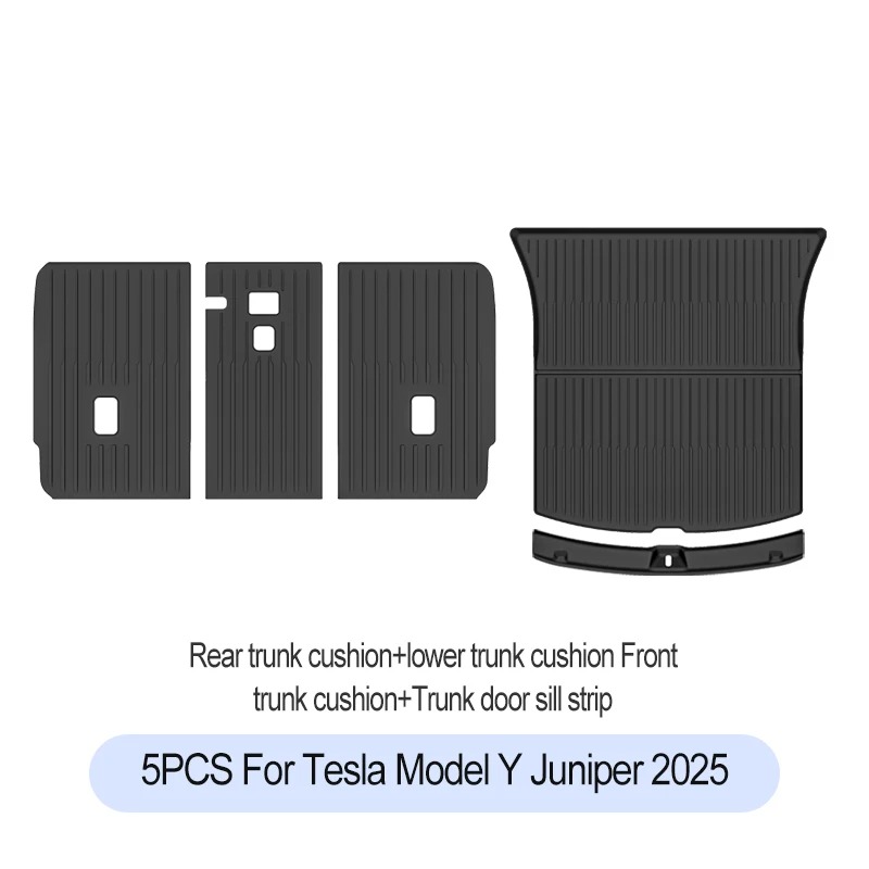 For Tesla New Model Y Juniper Premium/Performance 2025+ TPE Floor Mats Luggage Mat Wear-resistant Foot Pads ModelY Trunk Mats