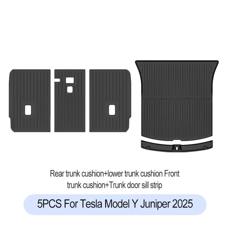 For Tesla New Model Y Juniper Premium/Performance 2025+ TPE Floor Mats Luggage Mat Wear-resistant Foot Pads ModelY Trunk Mats