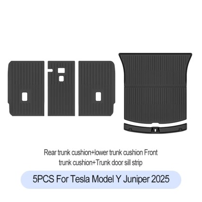 For Tesla New Model Y Juniper Premium/Performance 2025+ TPE Floor Mats Luggage Mat Wear-resistant Foot Pads ModelY Trunk Mats