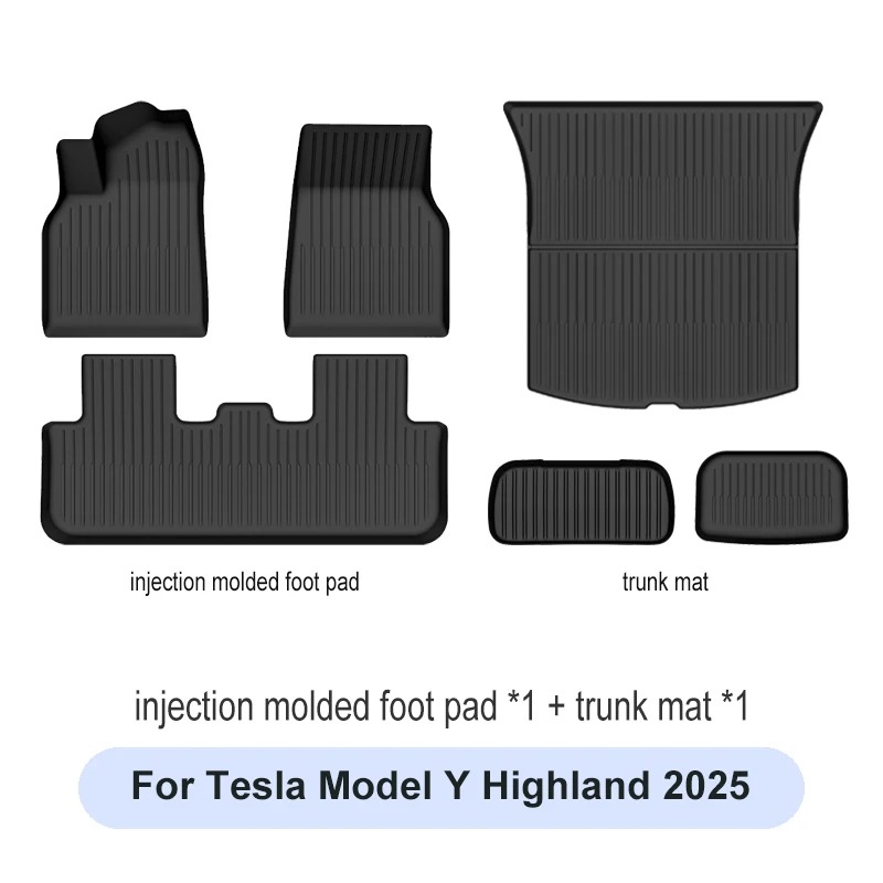 For Tesla New Model Y Juniper Premium/Performance 2025+ TPE Floor Mats Luggage Mat Wear-resistant Foot Pads ModelY Trunk Mats