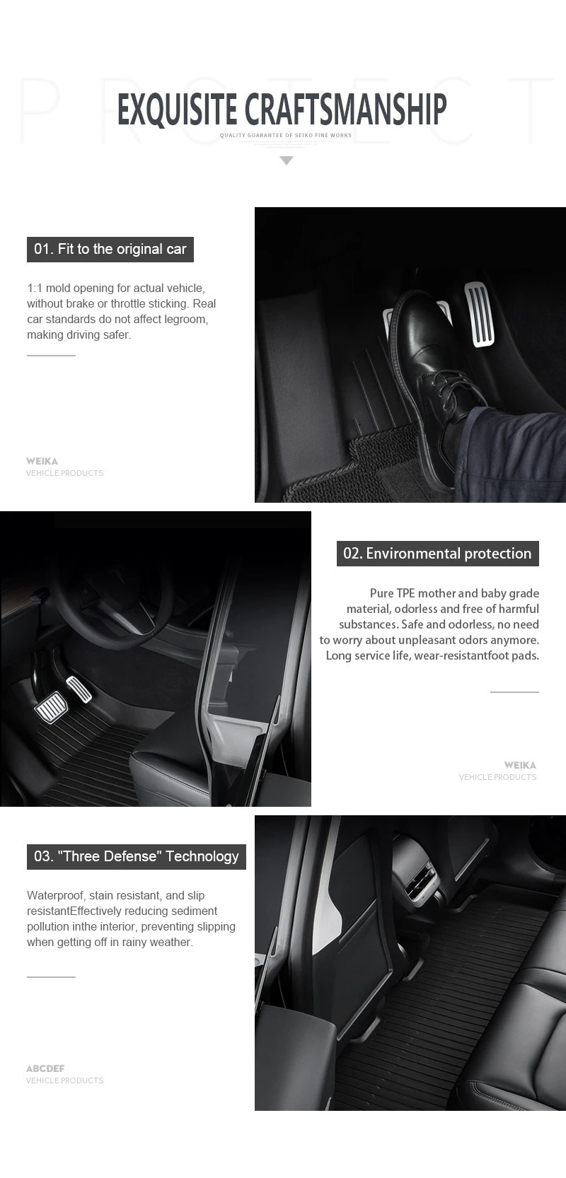 For Tesla New Model Y Juniper Premium/Performance 2025+ TPE Floor Mats Luggage Mat Wear-resistant Foot Pads ModelY Trunk Mats