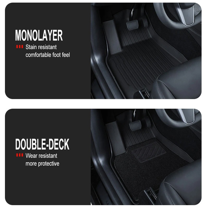For Tesla New Model Y Juniper Premium/Performance 2025+ TPE Floor Mats Luggage Mat Wear-resistant Foot Pads ModelY Trunk Mats