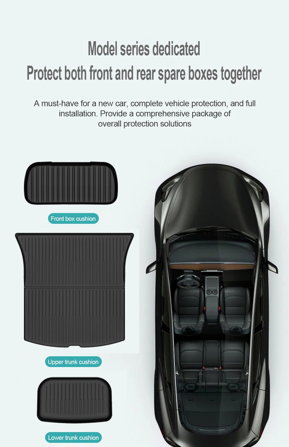 For Tesla New Model Y Juniper Premium/Performance 2025+ TPE Floor Mats Luggage Mat Wear-resistant Foot Pads ModelY Trunk Mats