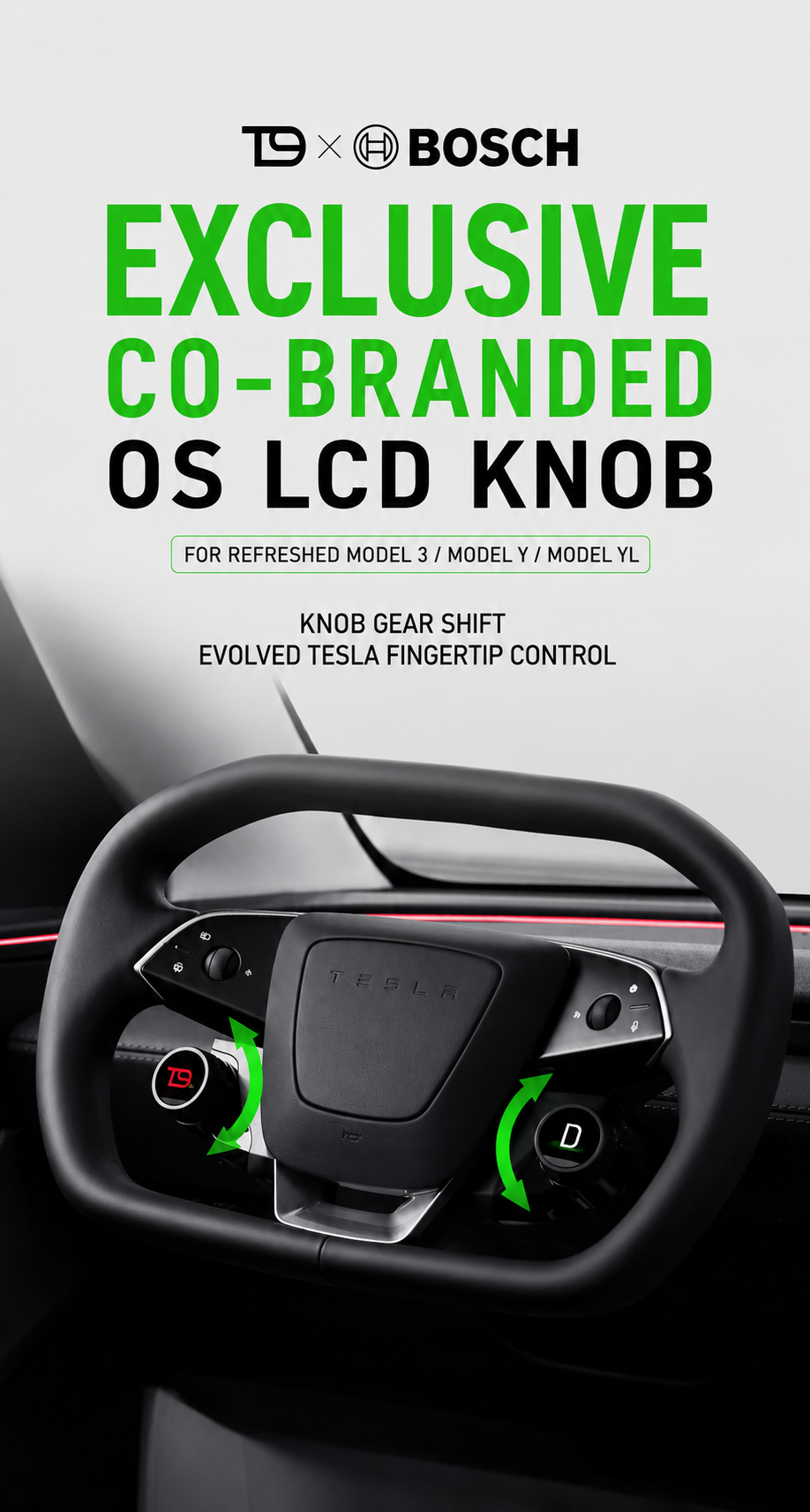  Rainmaker Knob Gear Shift Evolved Tesla Fingertip Control Model Y  Juniper Hightland Model 3steering wheel