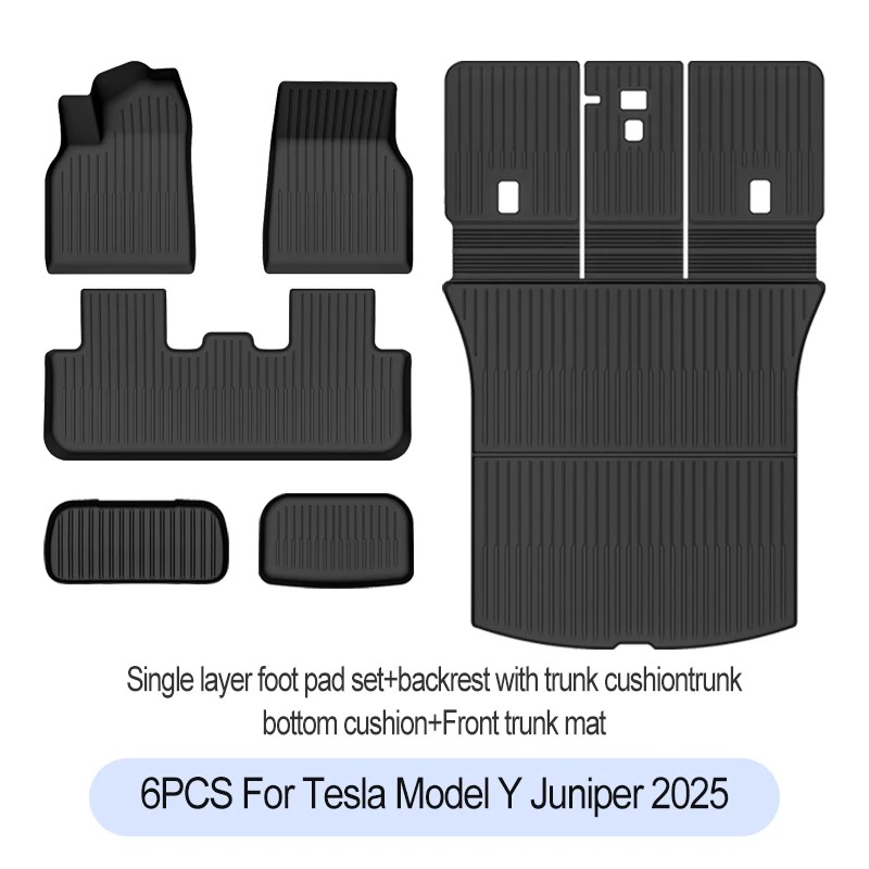 For Tesla New Model Y Juniper Premium/Performance 2025+ TPE Floor Mats Luggage Mat Wear-resistant Foot Pads ModelY Trunk Mats
