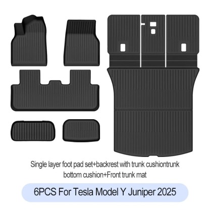 For Tesla New Model Y Juniper Premium/Performance 2025+ TPE Floor Mats Luggage Mat Wear-resistant Foot Pads ModelY Trunk Mats