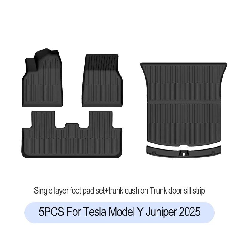 For Tesla New Model Y Juniper Premium/Performance 2025+ TPE Floor Mats Luggage Mat Wear-resistant Foot Pads ModelY Trunk Mats