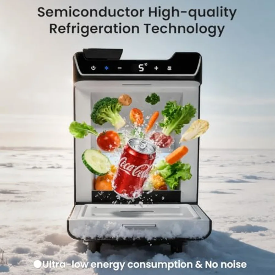 Portable Car Refrigerator for Tesla Model Y Juniper Rear Center Console 2025-2026 Cooler Warmer Insulated Fridge for Camping Co