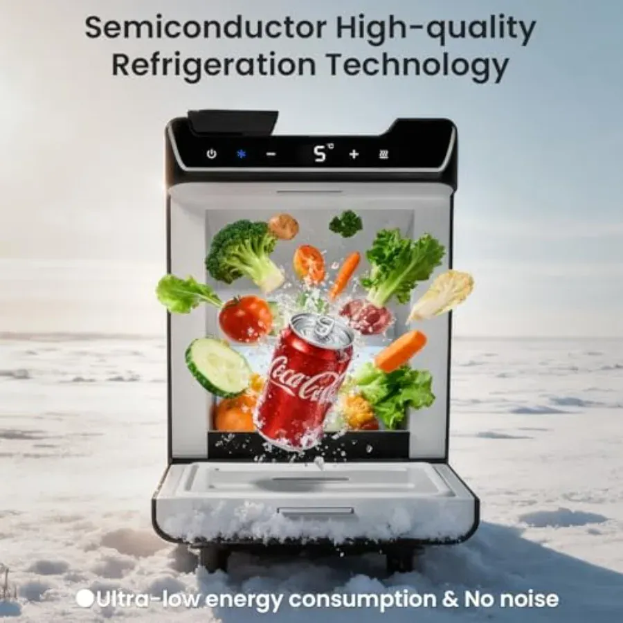 Portable Car Refrigerator for Tesla Model Y Juniper Rear Center Console 2025-2026 Cooler Warmer Insulated Fridge for Camping Co