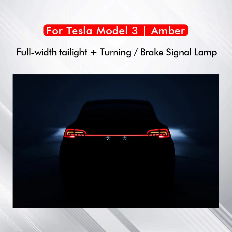 RAINMAKER for Model Y 3 Full Width Taillight Model-S-Style Rear LED Lamp Brake Light Turning Signal For Tesla 3 Y OEM Tail Light