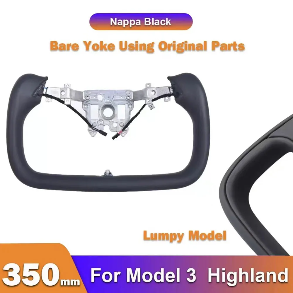 Yoke Handle with Heating Steering Wheel For Tesla Model 3 Highland 2024 2025 Personalized Racing Leather Customized Accessories