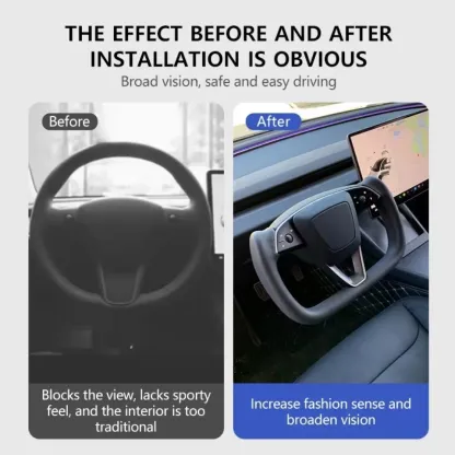 Yoke Handle with Heating Steering Wheel For Tesla Model 3 Highland 2024 2025 Personalized Racing Leather Customized Accessories