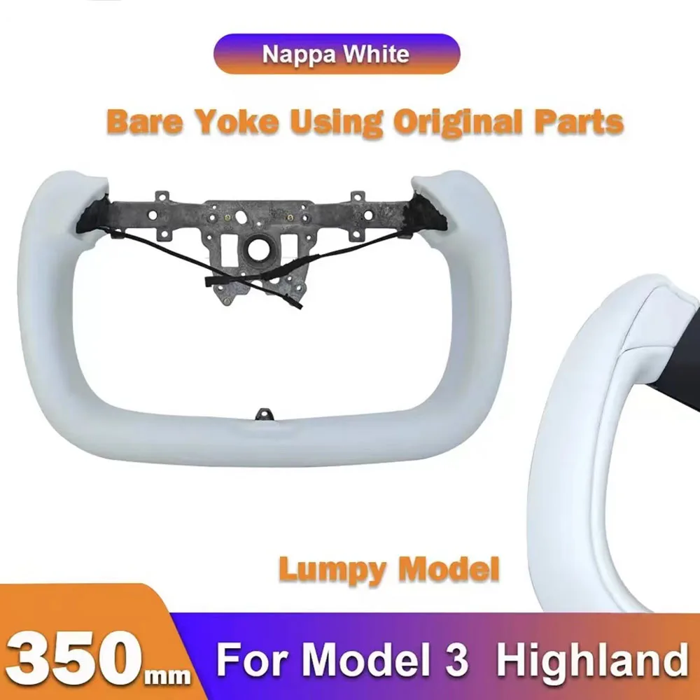 Yoke Handle with Heating Steering Wheel For Tesla Model 3 Highland 2024 2025 Personalized Racing Leather Customized Accessories