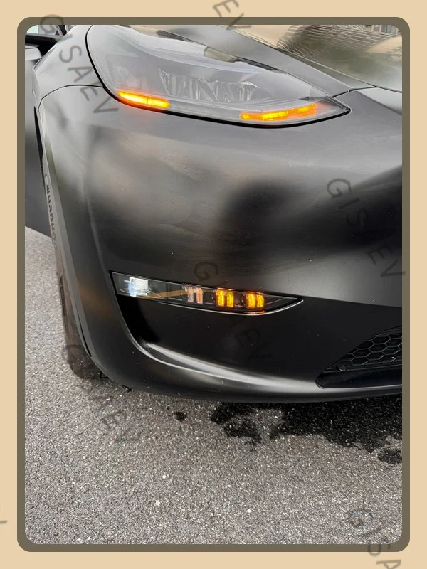 Car Fog Lamp Assembly For Tesla Model Y 2021-2024 Model 3 LED Turn Signal DRL Daytime Running Light Accessories