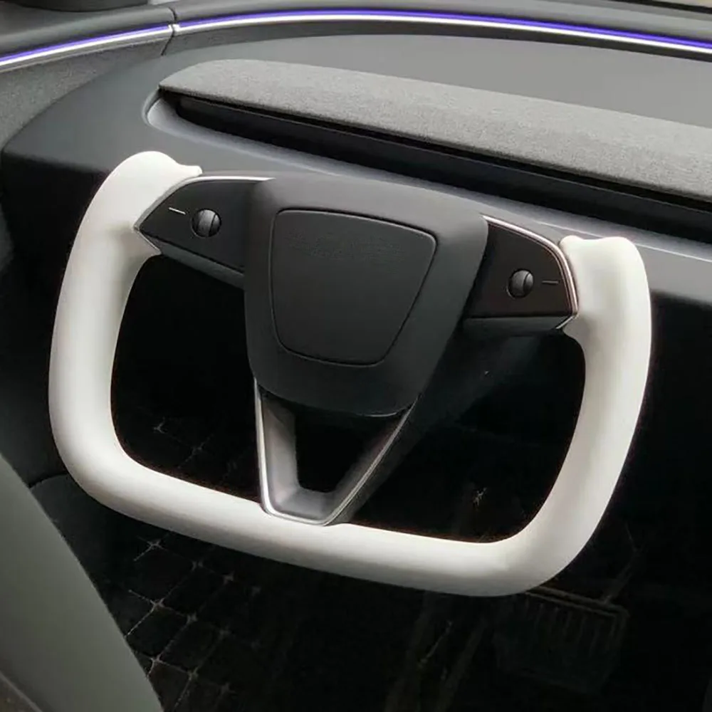 Yoke Handle with Heating Steering Wheel For Tesla Model 3 Highland 2024 2025 Personalized Racing Leather Customized Accessories