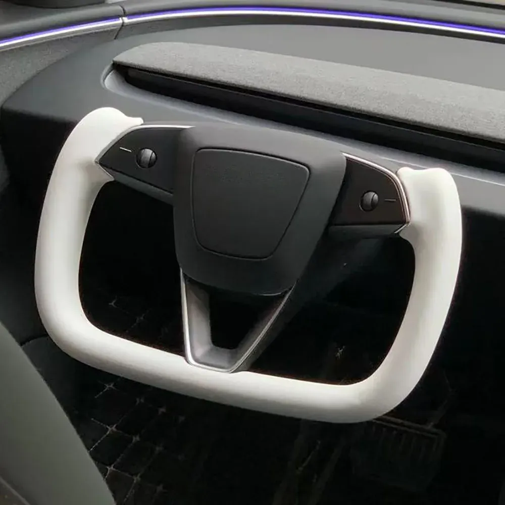 Yoke Handle with Heating Steering Wheel For Tesla Model 3 Highland 2024 2025 Personalized Racing Leather Customized Accessories