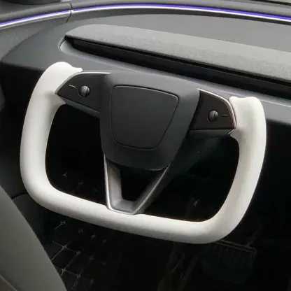 Yoke Handle with Heating Steering Wheel For Tesla Model 3 Highland 2024 2025 Personalized Racing Leather Customized Accessories