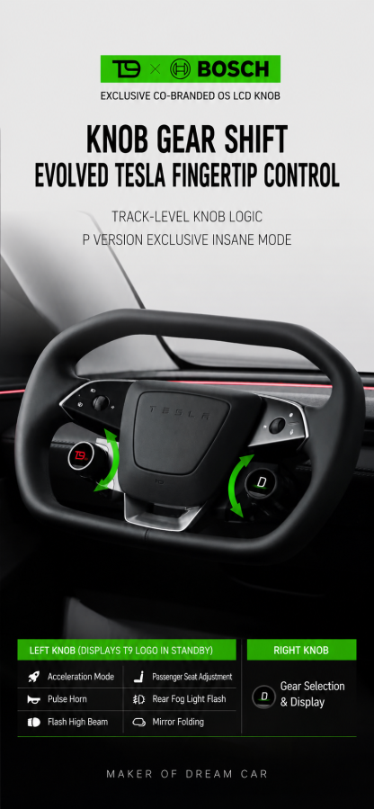  Rainmaker Knob Gear Shift Evolved Tesla Fingertip Control Model Y  Juniper Hightland Model 3steering wheel