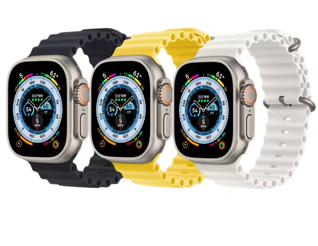 Watch Ultra 49mm smartwatch titanium case with ocean strap, blood oxygen 100m waterproof