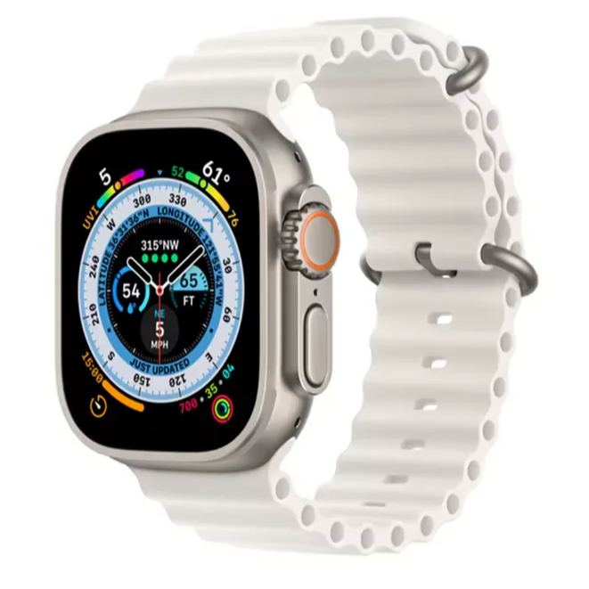 Watch Ultra 49mm smartwatch titanium case with ocean strap, blood oxygen 100m waterproof