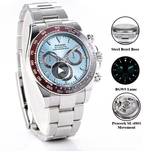 Diving men's watch panda automatic mechanical timing movement watch waterproof ceramic bezel